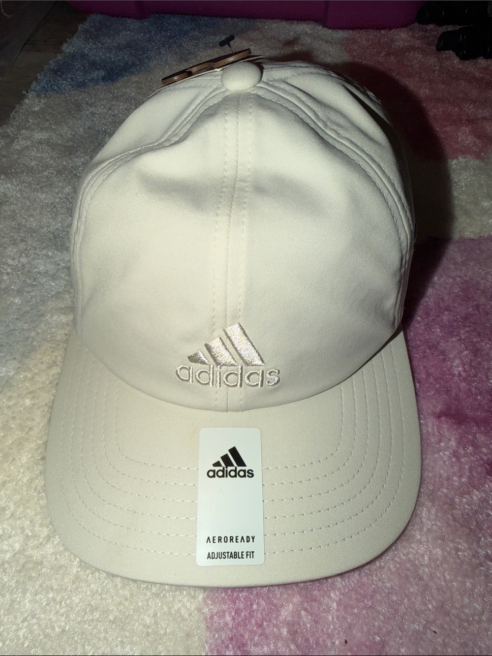 NEW adidas Cream Aeroready Adjustable Fit Baseball Cap